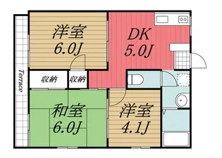 タウニー石井【1階】の間取り