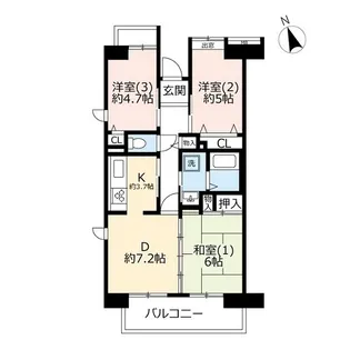 URコンフォール上野台【4階】の間取り