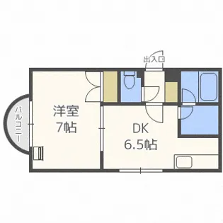 ハイエスト中の島【2階】の間取り