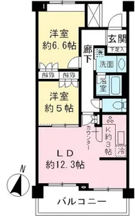 エストライフつつじヶ丘五番館【1階】の間取り