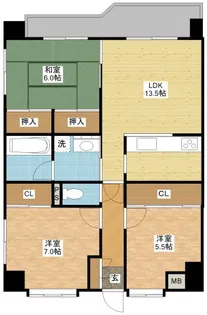 パインパレス【7階】の間取り