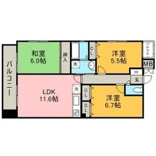 カーサシーガル弐番館【1階】の間取り