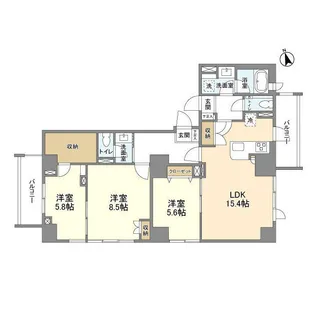 プライムアーバン津田沼【14階】の間取り