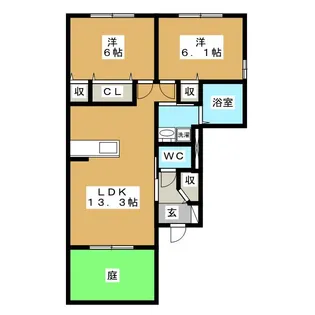 GRACE KUMANO III【1階】の間取り