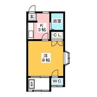 リバーフィールドハイツ B【2階】の間取り