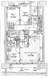 HARUMI FLAG SUN VILLAGE B棟 (晴海フラッグ【3階】の間取り