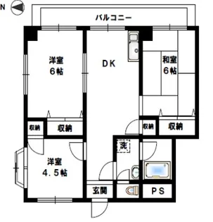 船橋グリーンランドビルII【5階】の間取り