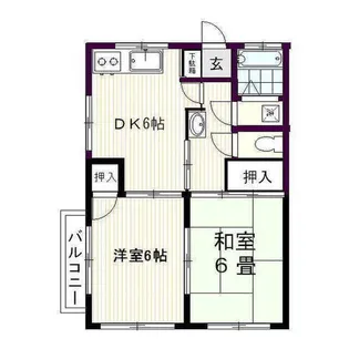 ハイツ戸川【1階】の間取り