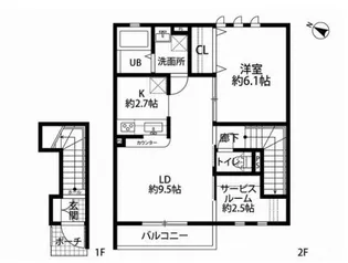 アムール West【1階】の間取り