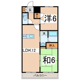エレガンス敷島【1階】の間取り