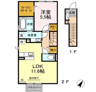 ラ・ランド上新栄 B【2階】の間取り