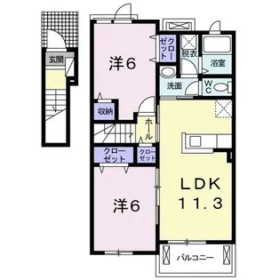 ベル メゾン ディデアル【2階】の間取り