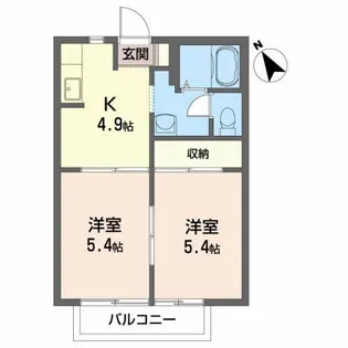 グランコート若木下 C【2階】の間取り