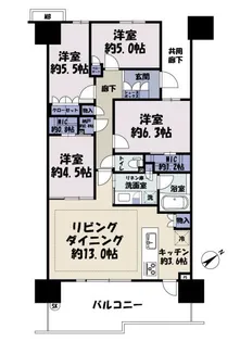 ル・サンクつくば並木【14階】の間取り