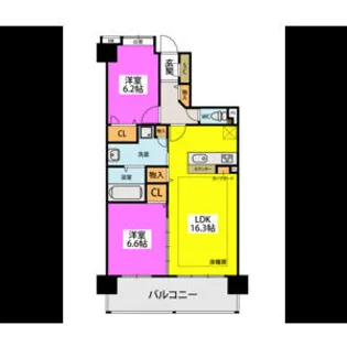 ウェスタ久留米けやき通り【9階】の間取り