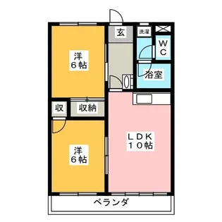 ユーハイツ【2階】の間取り