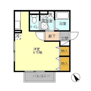 グリーンコテージD【1階】の間取り