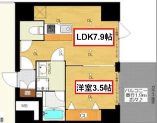 ブエナビスタ難波サウスタワー【10階】の間取り