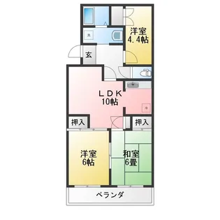リバーサイドハイツ【3階】の間取り