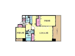 ルーエ五条堀川【3階】の間取り