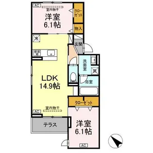 Dcrest有明町【1階】の間取り