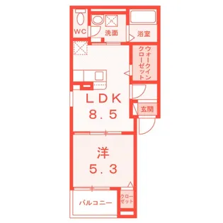 ヴィラ リヴァージュ【2階】の間取り