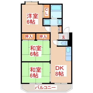 ドルチェ大竜【2階】の間取り