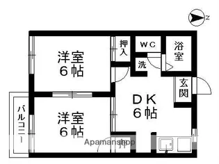 サンハイツ見付【1階】の間取り