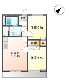 ハイツ稲垣【2階】の間取り