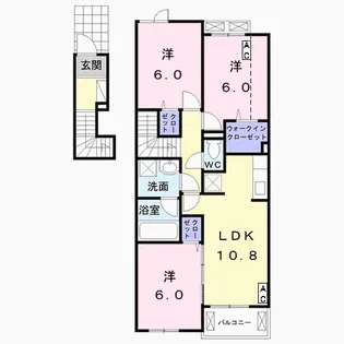 ファーストプレイス築捨II【2階】の間取り