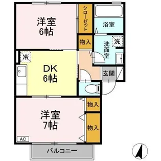 ハイカムール栗の実【2階】の間取り