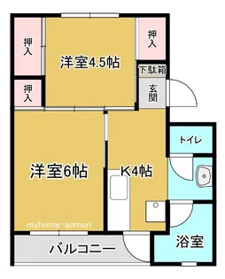 ビレッジハウス泉野1号棟【5階】の間取り