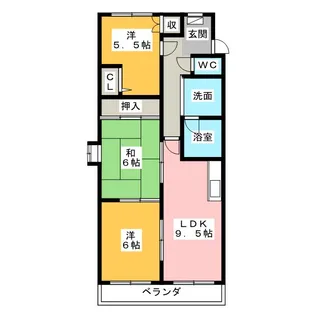 パレスウイング【1階】の間取り