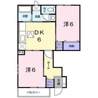 プリムローズK B【1階】の間取り