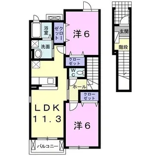 ネオシティ葵C【2階】の間取り