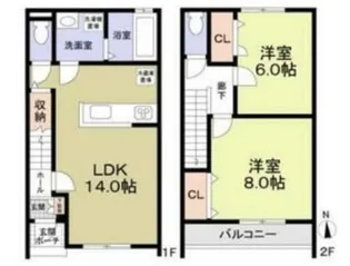 J Wing East/Westの間取り