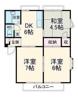 ジュネス十日市場 A棟【2階】の間取り