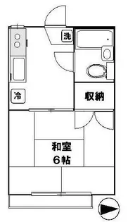 コーポむさしの【1階】の間取り