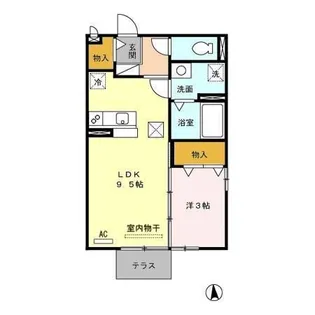 シャンス大和【1階】の間取り