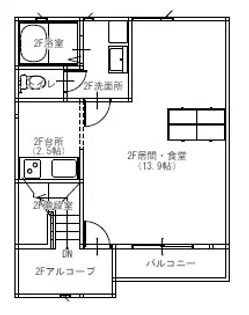 グランディールK【2階】の間取り