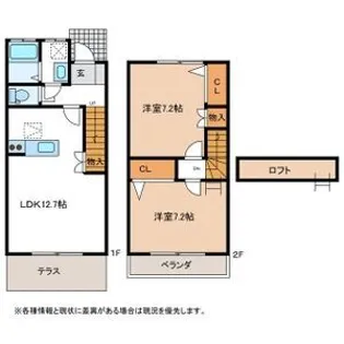 コーポソレイユII【2階】の間取り
