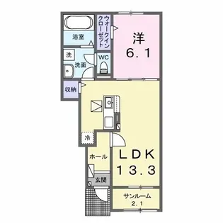 ラピス レジデンス【1階】の間取り