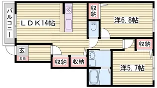 ルノール白浜II【1階】の間取り