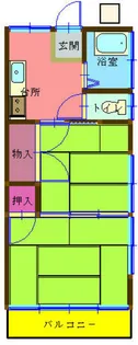 コーポ三ッ池I【2階】の間取り