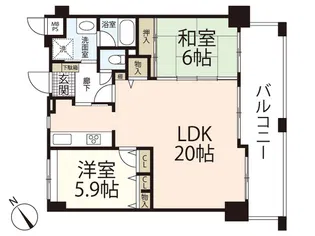 アーバンビュー平和公園【9階】の間取り