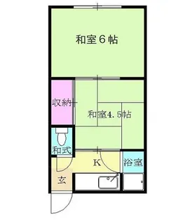 第1満和アパート【2階】の間取り
