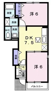 広島県呉市音戸町波多見2【アパート】の間取り