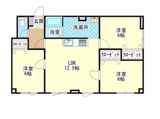 コーポ華みずき【1階】の間取り