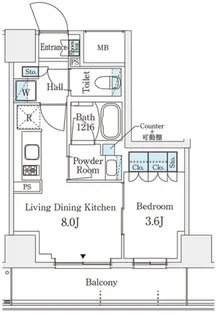 パークアクシス横浜阪東橋【7階】の間取り