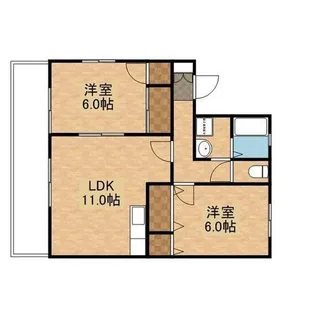 アンブレラトミナガ B【1階】の間取り